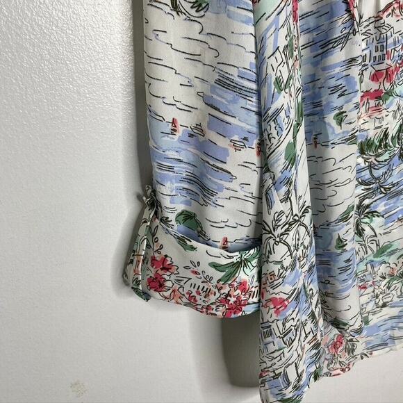 Kim Rogers Multicolored Ctiy Print V-neck Blouse Plus Size XXL Womens - Picture 5 of 8